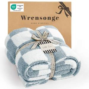 lot 1264 image: WRENSONGE Soft Checkered Throw Blanket for Couch-Cozy Warm Knitted Blankets