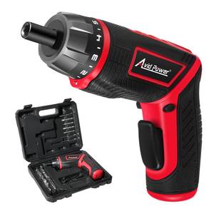 lot 1272 image: AVID POWER 4V Electric Cordless Screwdriver Set 5.65Nm 37 Bits with Case