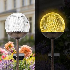lot 1275 image: Solar Globe Stake Lights - Twinkle Effect Outdoor Acrylic Ball Garden Lights , Elegant Solar Light,Exquisite Garden Solar Balls light for Yard, Pathway, Patio, gifts for Mom (Bronze stake, 2 pack)