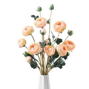 lot 1282 image: LILUYTO 6 Pc Champagne Ranunculus Artificial Flowers, 23.6 in Long Stems