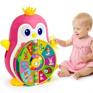lot 2010 image: ToddlerCley Musical Penguin Toys for 1 Year Old Girl Gifts, Bilingual Educational Baby Toys for 1-2 Year with 5 Themes, Sound & Light, First Word Learning 12-18 Months, 1st Birthday Girl Boy Gifts
