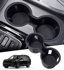 lot 2041 image: KATORN Center Console Cup Holder Inserts for Honda Pilot 2023-2026 & PassportRidgeline 2024-2026, Interior Accessories TPE Car Cup Holder Cover for 23-26 Pilot & 24-26 PassportRidgeline, Black