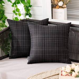lot 8268 image: MIULEE Outdoor Waterproof Pillow Covers Pack of 2 18x18 Inch Black