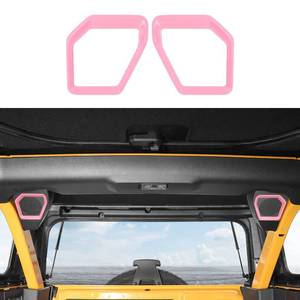 lot 8269 image: RAZPOY Tail Box Speaker Cover, Rear Trunk Speaker Audio Trim Compatible with Ford Bronco 2021-2025 Accessories, Pink