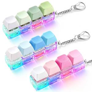 lot 8271 image: 3 Pack Keyboard Fidget Toy Light Up�� Clicky, Creamy & Silent Stress Relief
