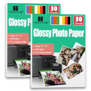 lot 8275 image: NICKANG 5x7 Glossy Photo Paper 200GSM �� 100 Sheets (50 x 2 Packs)
