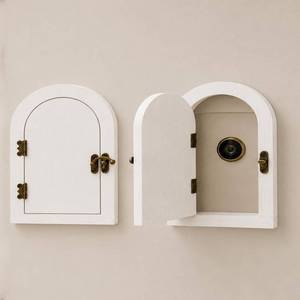 lot 8285 image: 1 Pack White Fairy Door Outlet Covers for Wall �� Self-Adhesive Wooden Outlet Cover Plate, Decorative Switch Cover That Conceals Wall Plates, Stains, Holes for Home Decor