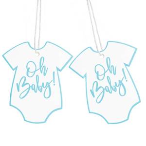lot 8290 image: ASYEHJNR 100Pcs Gift Tags with String Oh Baby Sign Blue Baby Clothes Large Gift Tags with 65 Ft Jute Twine Cute Tags White Paper Gift Tag for Its a Boy Gender Reveal Baby Shower Party Gift Wrap Tag