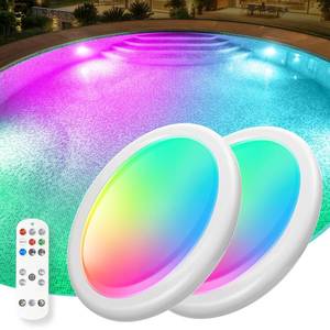 lot 8294 image: Askyli Pool Lights for Above Ground Pools, Upgraded Rechargeable Dynamic Lighting Inground Pool Lights that Float wRemote, 16H Runtimes Underwater LED Pools Light with Timer Off for Hot Tub Pond-2PC