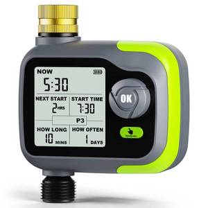 lot 8296 image: Evernexta Sprinkler Timer, Watering Timer Brass Inlet for Garden Hose, Programmable Hose Timers wRain Delay, Outdoor Soaker Auto& Manual Drip Irrigation Controller System for Lawn Yard Greenhouse