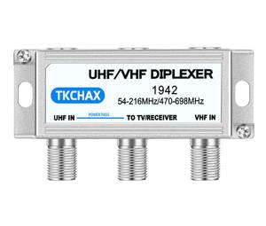 lot 8304 image: TKCHAX UHFVHF TV Antenna Combiner & Diplexer Eliminate Rotators, Merge 2 Antennas into 1 Coax Output - Weatherproof for Harsh OutdoorIndoor Installation
