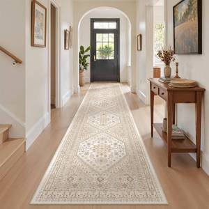 lot 9630 image: zesthome 26 x 12 Runner Rug Non Slip,Washable Kitchen Rugs,Beige