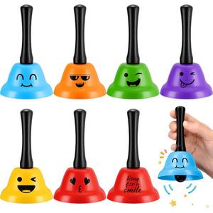 lot 9635 image: MorningRo 6 Pcs Call Bell Ring Service Hand Bell Smile Ringing, 6 Color