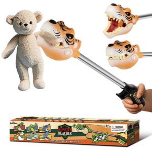 lot 9643 image: DINOBROS Tiger Grabber Toys Pincher Snapper Chomper Monster Reacher Robot Hand Animal Toy for Kids