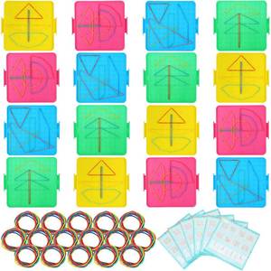 lot 9652 image: Teling 16 Pack 6.3 Double Sided Geoboards for Classroom with Rubber Bands