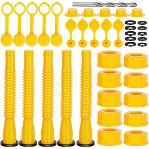 lot 9658 image: Godboy Gas Can Spout Replacement, Gas Can Nozzle, (5 Kit-Yellow) Flexible Pour Nozzle Suitable for Most 12510 Gal Oil Cans, Fuel Can Spout Replacement