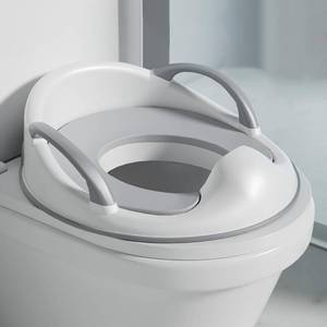 lot 9677 image: PandaEar Baby Toddler Potty Training Toilet Seat for Boys and Girls with Handles Child Kids Potty Seat Toilet Seat Attachment Safe Urine Guard Non-Slip Rubber Rim Fits Round & Oval Toilets