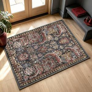 lot 9678 image: RUGSURE Washable Area Rugs - Perfect for Living Room, Bedroom, Kids Room, Nursery - Stain & Water Resistant Non-Slip, Pet & Child Friendly, Vintage Tribal Area Rugs (Rust, 3 x 5 )