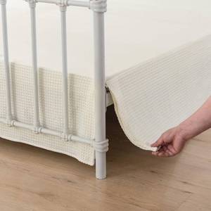 lot 9688 image: xuan dian Pleated Waffle Weave Bed Skirt, Tailored Dust Ruffle 14 Drop