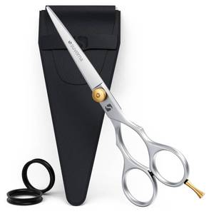 lot 10180 image: Suvorna 5.5 hair cutting scissors for professional, barber & hairdresser - hair shears for cutting, trimming, grooming, precision, facial hair - Right Hand hair scissors for men, women, kids, adults.