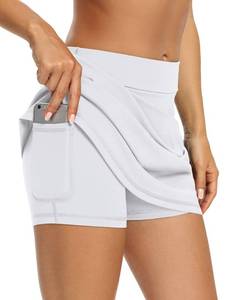 lot 10197 image: LouKeith Tennis Skirts for Women Golf Athletic Activewear Skorts Mini Summer Workout Running Shorts with Pockets White S