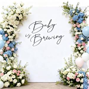 lot 10212 image: Wooden Baby is Brewing Sign for Backdrop - Baby ShowerGender RevealBirthday Party Decoration Supplies Wall Decor, Beer Brewing Theme Sign for Balloon Arch Backdrop Party Decoration, Black
