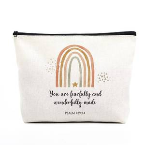 lot 10213 image: Christian Gifts for Women Religious Bible Verse Makeup Bag Inspirational Scripture Nursery Decor Gift Bag Birthday Christmas Gifts for Her Friends You Are Fearfully and Wonderfully Made Psalm 13914