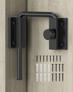 lot 10217 image: SecureLatch Lockable Sliding Door Lock Latch for Barn, Screen, Black,1PC