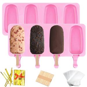 lot 10220 image: BZIDII 2pcs Cakesicle Mold,Popsicle Molds Silicone Cake Pop Mold(Pink)