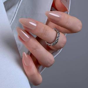 lot 10248 image: CurvLife Medium Square Press On Nails, Mocha Silk Dream Brown, Soft Gel
