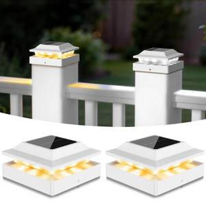 lot 10261 image: Toeuie Solar Post Cap Lights for 4x4 WoodVinyl Posts, 2 Pack