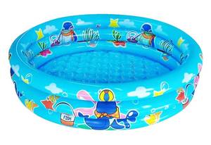 lot 11348 image: Big Summer 3-Ring Inflatable Kiddie Pool 48 x 12