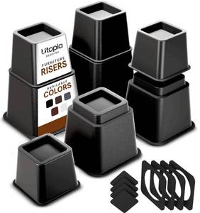 lot 13456 image: Utopia Bedding Adjustable Bed Risers 3 & 5 Inch 4-Pack