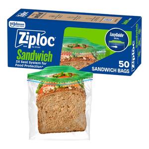 lot 14173 image: Ziploc Sandwich and Snack Bags, 50 Count