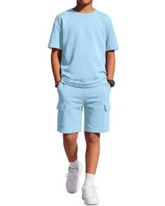lot 14179 image: Custoneei Boys 2 Piece Outfit Set, Light Blue, Size 15-16