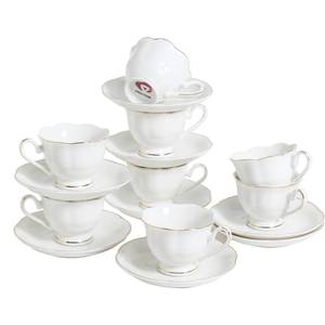 lot 19514 image: PRECITIME White Porcelain 2.5oz Demitasse Set of 8, 75ml Espresso Cups