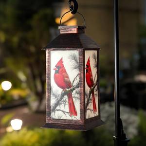 lot 19517 image: Homemory Solar Hanging Lanterns Outdoor Waterproof Cardinal LED Lights