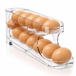 lot 19518 image: Sotfamily Egg Holder for Fridge, FIFO Egg Roller for Eggs 12 Count, Clear