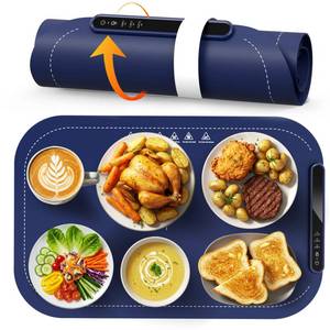 lot 19520 image: Electactic Warming Mat for Food, Food Warmer Chafing Dishes for Buffet, Full Surface Warming Tray with Temp Setting & 10s Rapid Heating, Portable Food Heater for Gathering, Kitchen, Parties, Blue