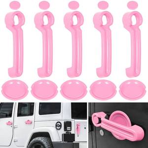 lot 19524 image: E-cowlboy Door Handle Cover InsertsTailgate Handle CoverRecess Guard for 2007-2018 Jeep Wrangler JK JKU Sports Sahara Freedom Rubicon Unlimited Exterior Accessories (Pink 15PCS)