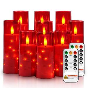 lot 19528 image: Raycare 4 Pcs Flameless Battery Operated Pillar Candles with Remote Timer (4 Pieces Only)