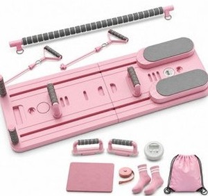 lot 13446 image: Multifunctional Training Board Pull-Up Bar Exercise System Pink