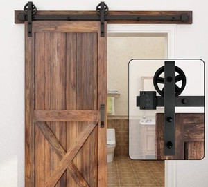 lot 17204 image: Winsoon Barn Door Hardware Kit with Rails