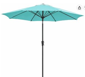lot 1223 image: Outdoor patio umbrella cyan color