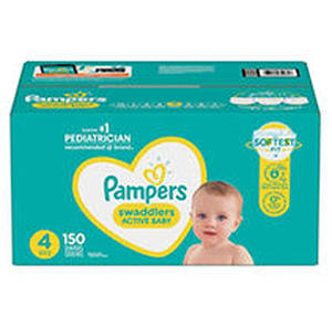 lot 1343 image: Pampers Swaddlers Diapers Size 4  150 Count