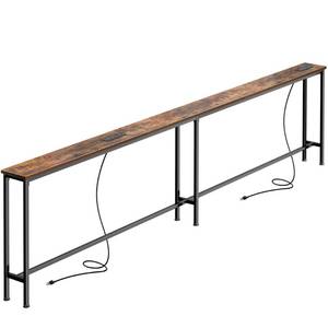 lot 1346 image: SUPERJARE 102 Inch Sofa Table with 2 Power Outlets and USB-C Ports