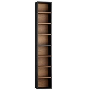 lot 1350 image: FOTOSOK Bookshelf Bookcase 8-Tier Narrow Bookshelf Tall CD Media Tower Rack