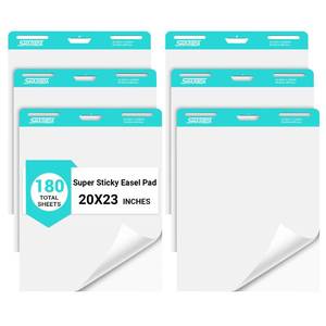 lot 1351 image: SHARBDA Sticky Easel Pad,20 in x 23 in,Flip Chart Paper,Sticky Chart Paper for Teachers,Self-Stick Easel Paper,Super Sticky & Bleed-Resistant, 30 SheetsPad, 6 Pads