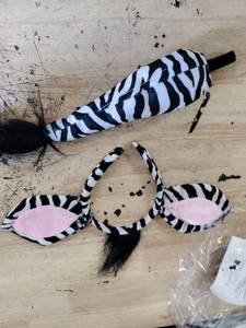 lot 2056 image: Zebra Costume Set - Animal Costumes Zebra Headband & Tail By Funny Party Hats�