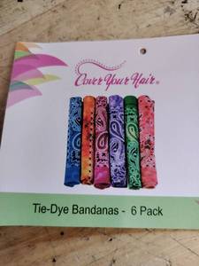lot 2059 image: Cover Your Hair Tie-Dye Bandanas 6 Pack